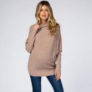 Pinkblush Mocha Funnel Neck Long Sleeve Sweater